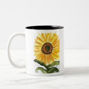 Gelbblütengelbe Blume Zweifarbige Tasse