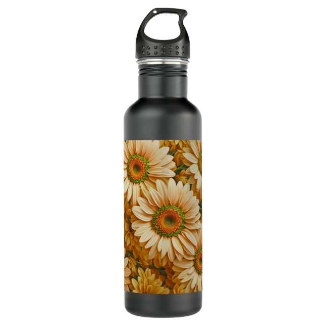 Gelbblütengelbe Gelbblütenblume Edelstahlflasche (Vorderseite)