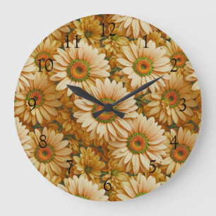 Gelbblütengelbe Gelbblütenblume Große Wanduhr