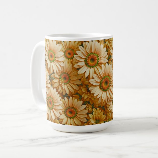 Gelbblütengelbe Gelbblütenblume Kaffeetasse (Vorderseite Links)