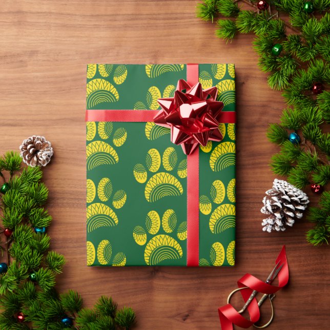 Gelbblütenmuster Geschenkpapier (Feiertagsgeschenk)
