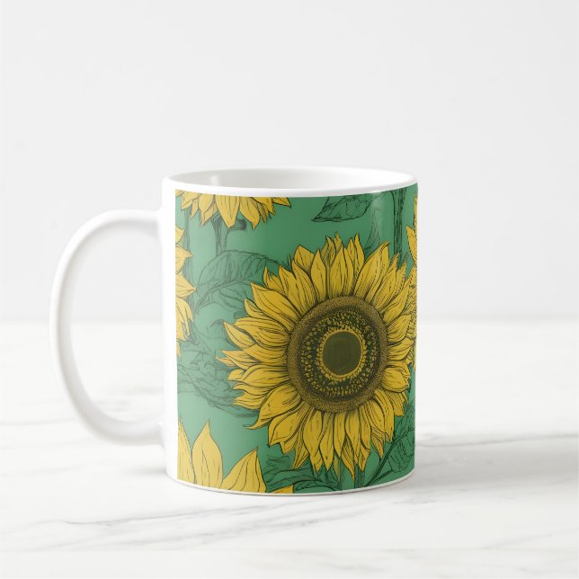Gelbblütenmuster Kaffeetasse (Links)
