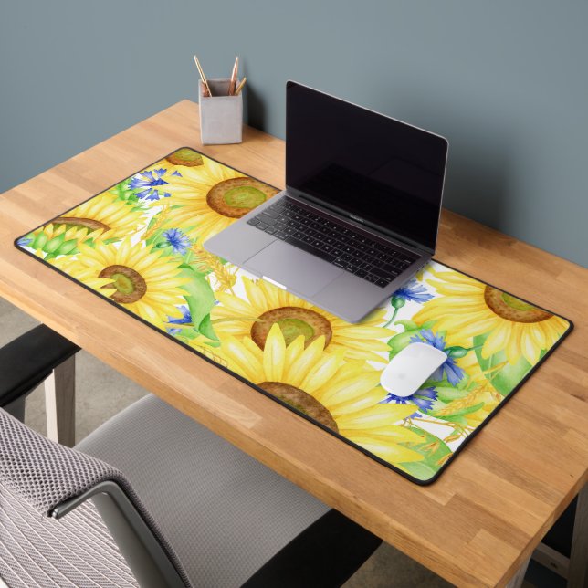 Gelbblütenmuster Schreibtischunterlage (Büro 2)