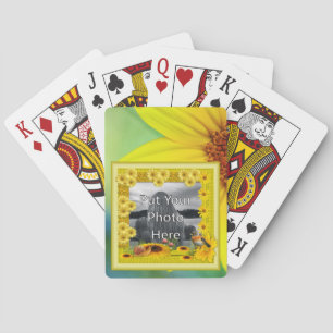 Gelbblütenrahmen für das Foto Spielkarten