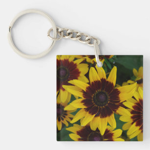 Gelbbraun-Blume-Acrylketten Schlüsselanhänger
