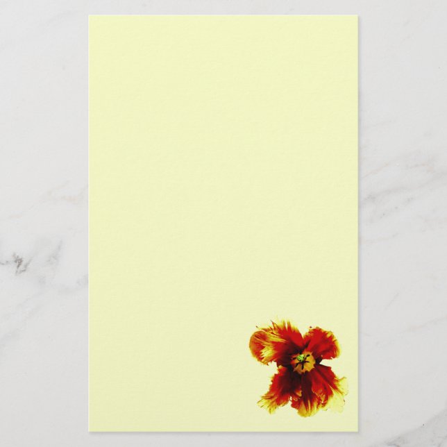 Gelbbraun-Blume Briefpapier (Vorderseite)
