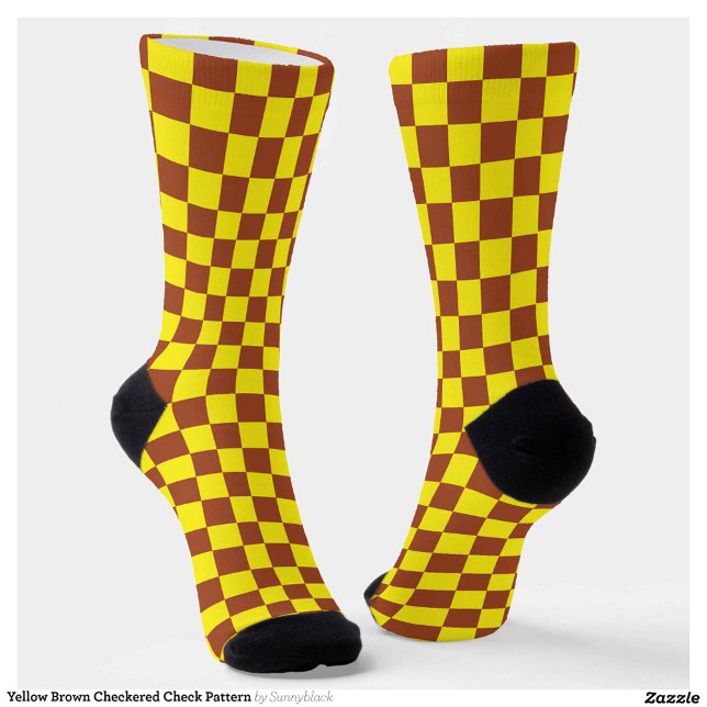 Gelbbraun, kariertes Karo-Muster Socken (Von Creator hochgeladen)