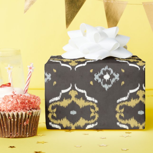 Gelbbraun-Kat-Stammmuster Geschenkpapier (Geburtstagsparty)