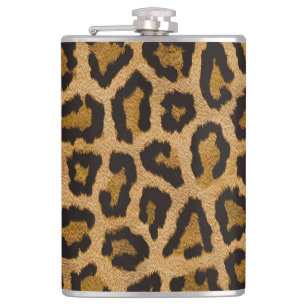 Gelbbraun, schwarzer Leopard Flachmann