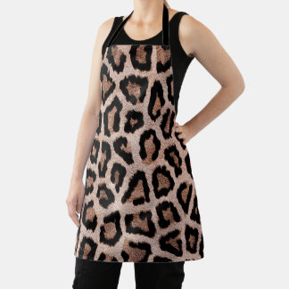 Gelbbraun, schwarzer Leopard Schürze