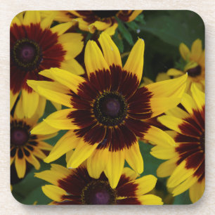 Gelbbraune Blume Set von 6 Kunststoff-Untersetzer Getränkeuntersetzer