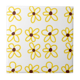 Gelbbraune Sonnenblumenmuster Blumenmuster Fliese