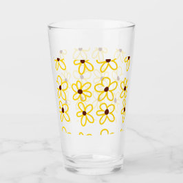 Gelbbraune Sonnenblumenmuster Blumenmuster Glas