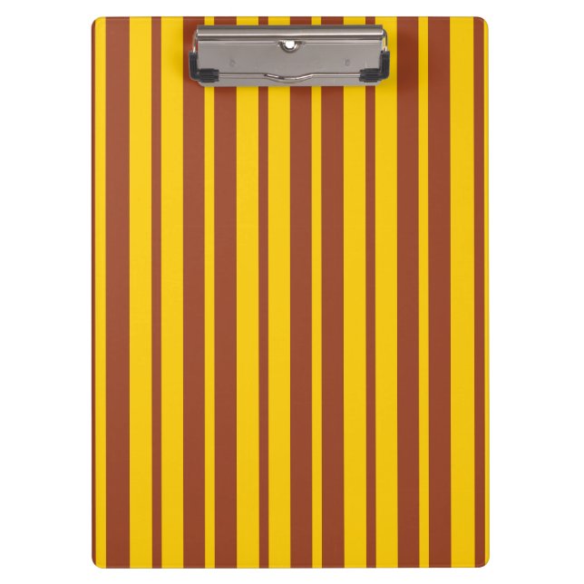 Gelbbraune stilvolle Streifenmuster-Design  Klemmbrett (Vorderseite)
