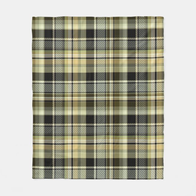 Gelbbrauner Tartan kariert. Fleecedecke (Vorderseite)