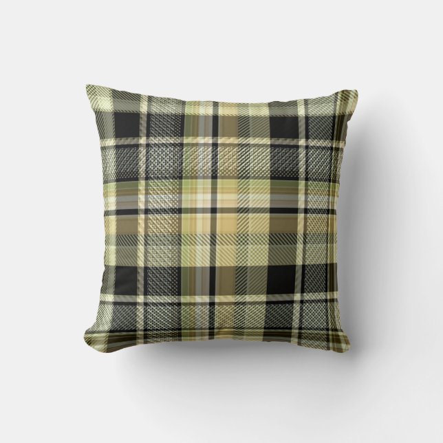 Gelbbrauner Tartan kariert. Kissen (Vorderseite)