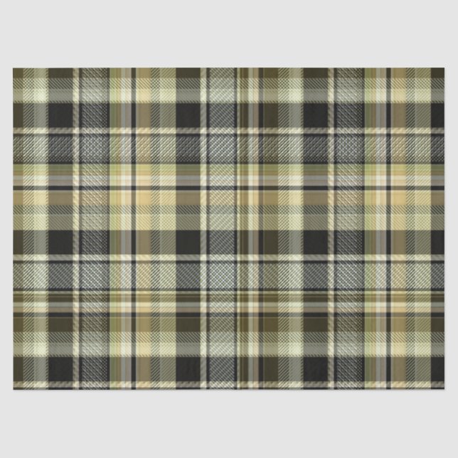 Gelbbrauner Tartan kariert. Seidenpapier (Vorderseite)