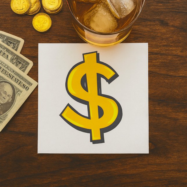GelbDollar-Symbol Serviette (Von Creator hochgeladen)