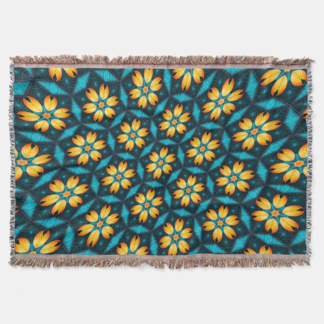 Gelbe Abstrakte Blume Decke (Vorderseite)