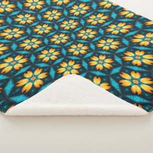 Gelbe Abstrakte Blume Sherpadecke