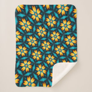 Gelbe Abstrakte Blume Sherpadecke