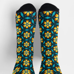 Gelbe Abstrakte Blume Socken