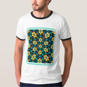 Gelbe Abstrakte Blume T-Shirt