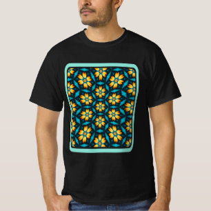 Gelbe Abstrakte Blume T-Shirt