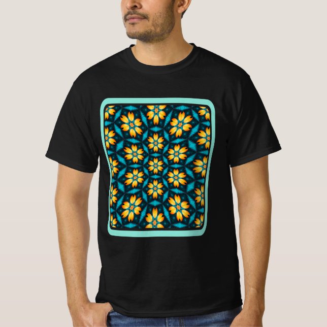Gelbe Abstrakte Blume T-Shirt (Vorderseite)
