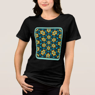 Gelbe Abstrakte Blume Tri-Blend Shirt