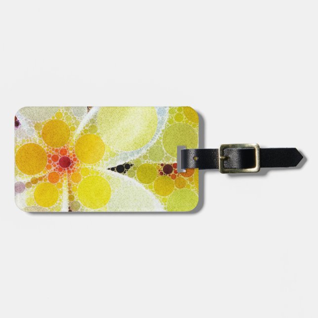 Gelbe abstrakte Blumen Gepäckanhänger (Vorderseite horizontal)