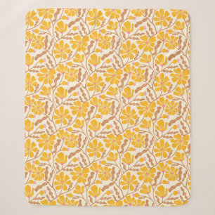 Gelbe abstrakte Blüte im Mid-Century-Modern-Stil Sherpadecke