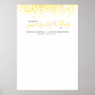 Gelbe abstrakte Kunst leere Vorlage Sitzplan Poster