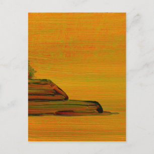 Gelbe abstrakte Kunst Postkarte