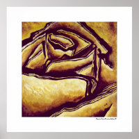 Gelbe Abstrakte Rose Blume Chic Decor Poster