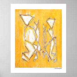 Gelbe Abstrakte Wohngestaltung 16x20 Poster