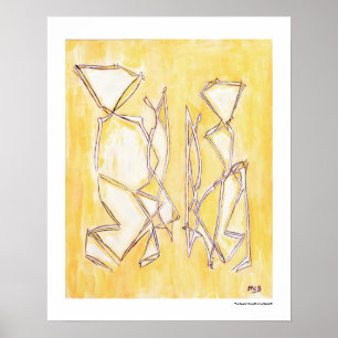 Gelbe Abstrakte Wohngestaltung 16x20 Print Poster