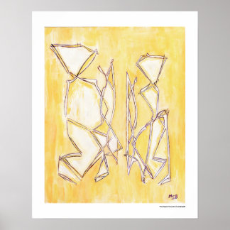 Gelbe Abstrakte Wohngestaltung 16x20 Print Poster