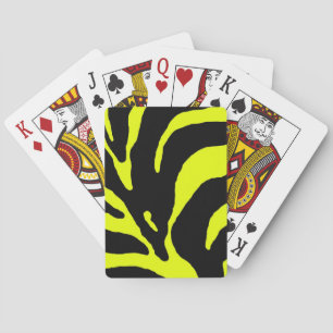 Gelbe Abstrakte Zebra Streifen Spielkarten