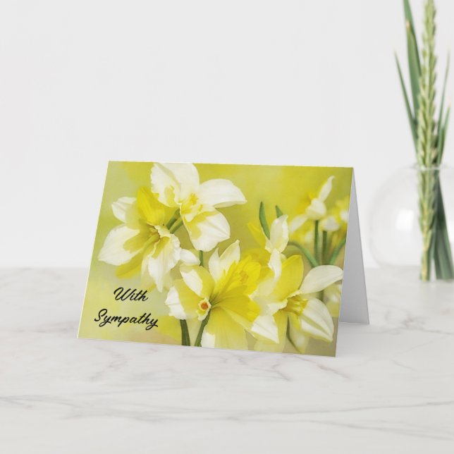Gelbe affodische Blume Blume Art Sympathie Karte (Vorderseite)