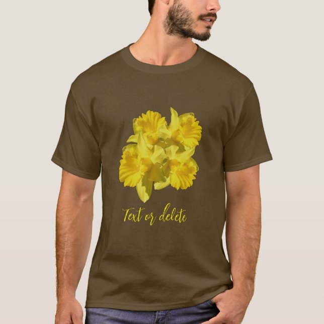 Gelbe affodische Blume Bouquet Personalisiert T-Shirt (Vorderseite)