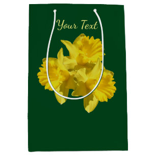 Gelbe affodische Blume Personalisiert Mittlere Geschenktüte