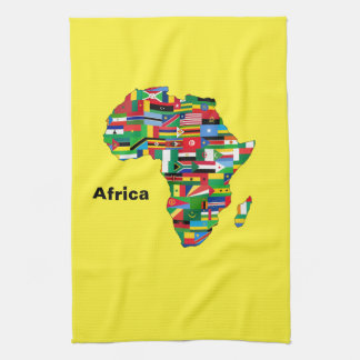 Gelbe Afrika-Karte Geschirrtuch