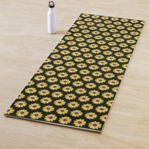 Gelbe afrikanische Gänseblümchen-Blumenmuster auf Yogamatte