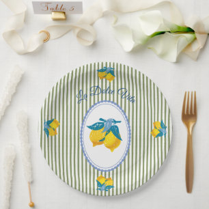 Gelbe Amalfi-Zitronen im mediterranen Stil Pappteller
