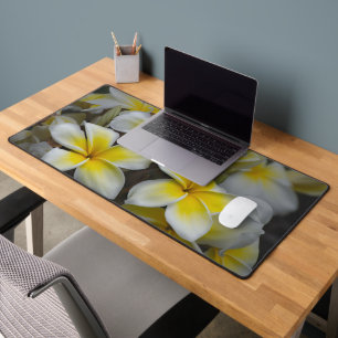 Gelbe amerikanische Blume, Plumeria Fotografy Schreibtischunterlage