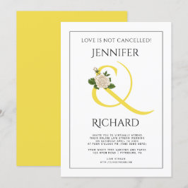 Gelbe Ampere und virtuelle Hochzeit Einladung