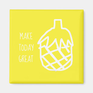 Gelbe Ananas, moderne, einfache Kontur Magnet