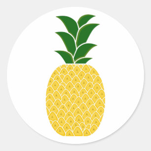 Gelbe Ananas Runder Aufkleber