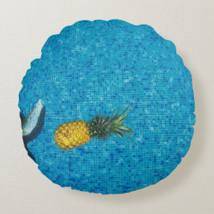 Gelbe Ananas Rundes Kissen
